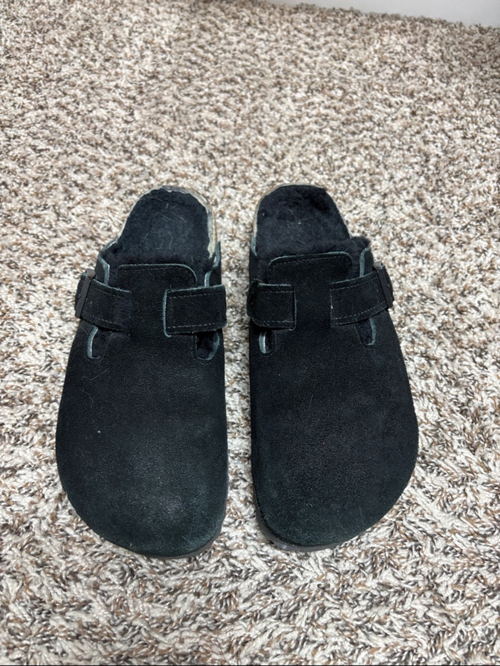 Black Fuzzy Suede Birkenstocks